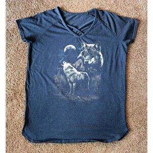 Wolf Pack T-Shirt Women's XL Navy Blue Short Sleeve